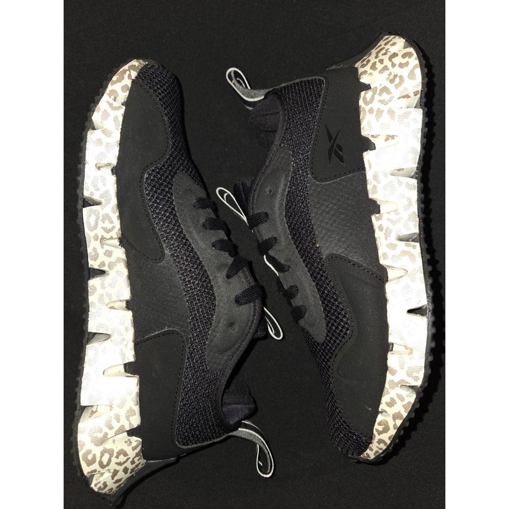 Reebok‎ Zig Dynamica Black Leopard Running Shoes Sneakers FY9940 Womens Size 7